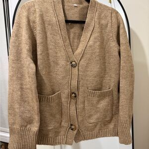 Woman’s Tan Cardigan Sweater